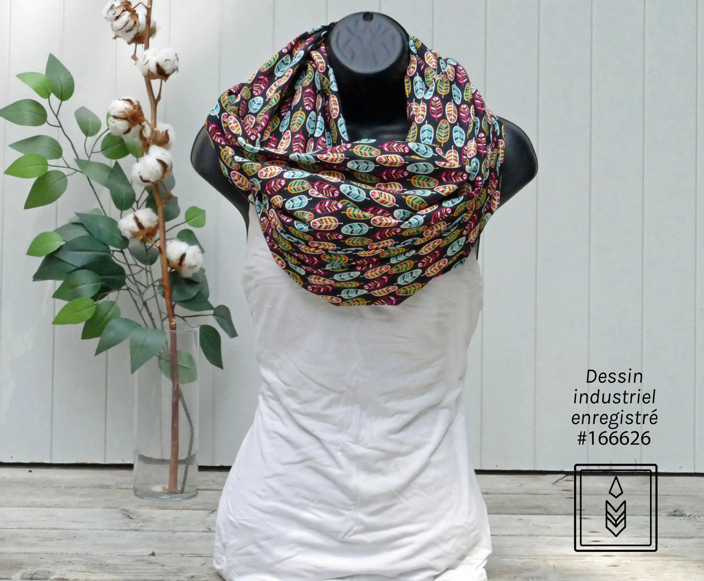 Foulard 5 en 1 Plumes et sugar skull Famille Nomade