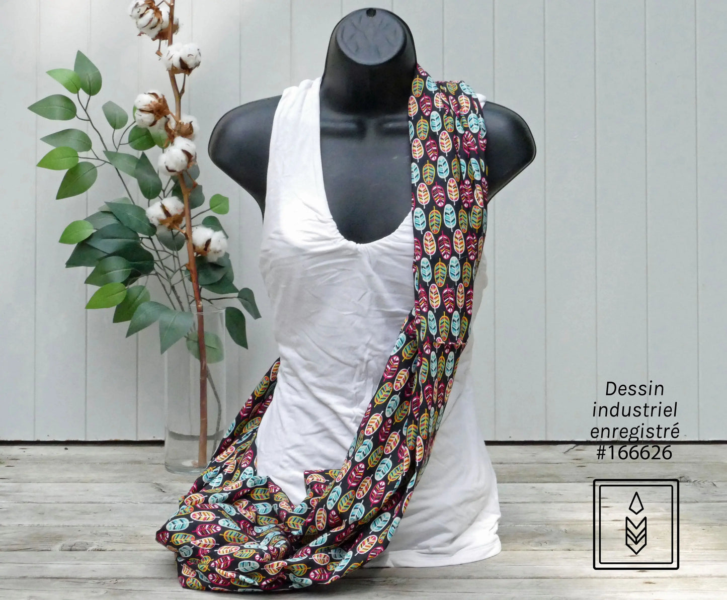 Foulard 5 en 1 Plumes et sugar skull Famille Nomade