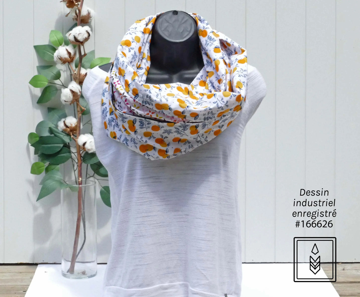 Foulard 5 en 1 motifs d'oranges Famille Nomade