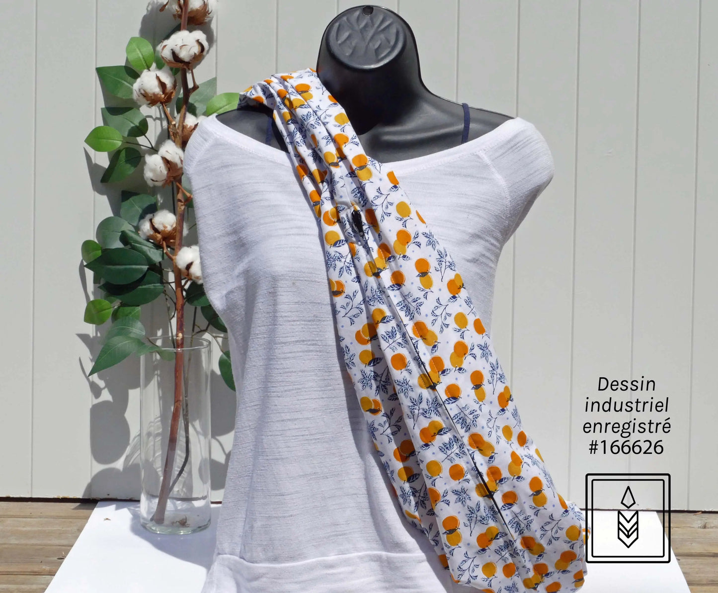 Foulard 5 en 1 motifs d'oranges Famille Nomade