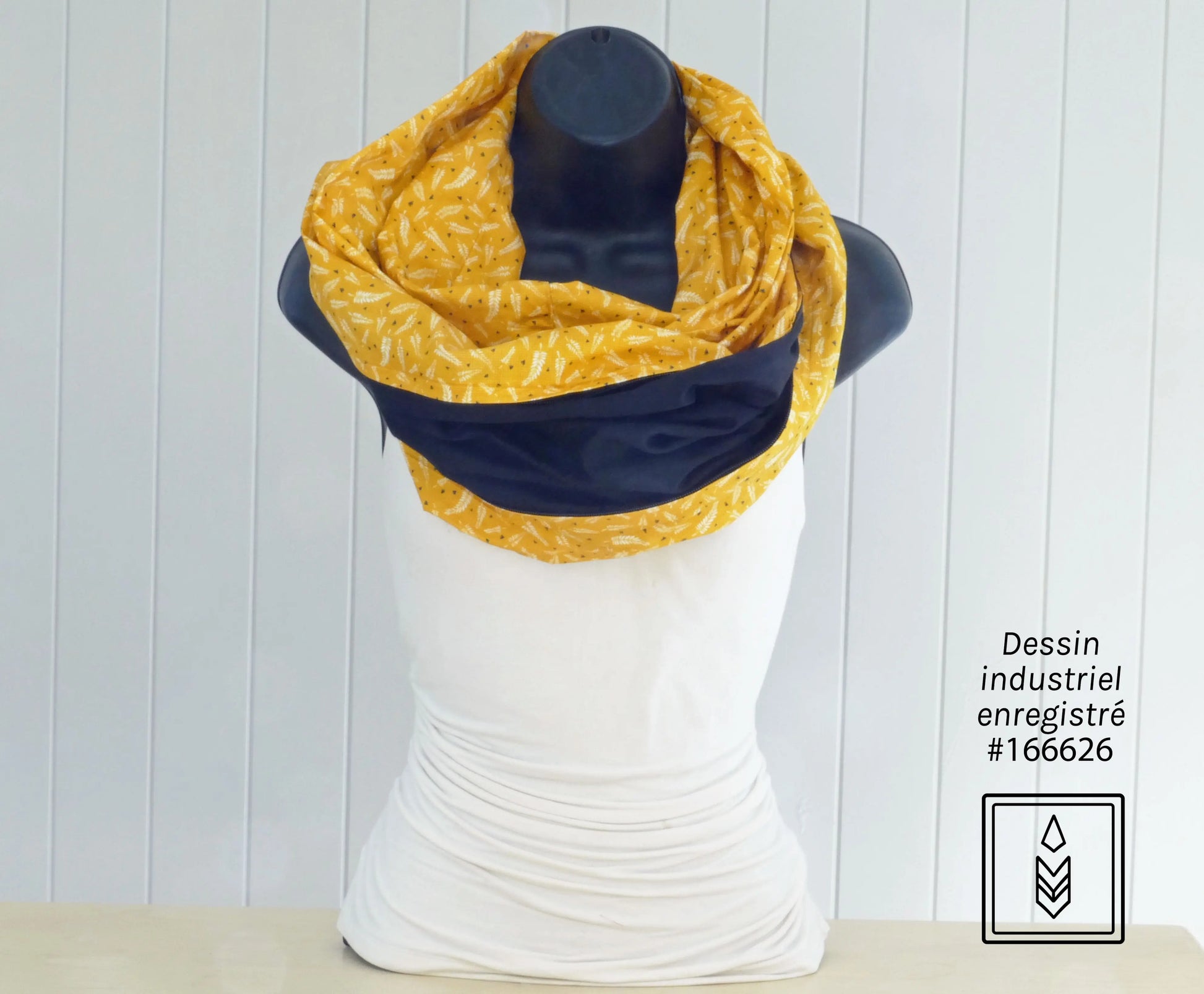 Foulard 5 en 1 Foulard jaune aux motifs de fougères Famille Nomade