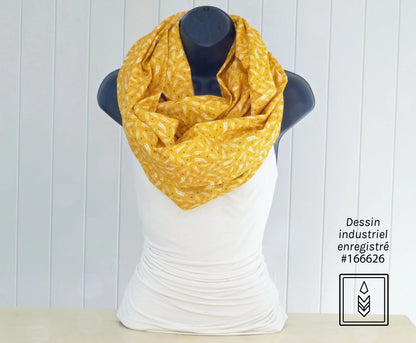 Foulard 5 en 1 Foulard jaune aux motifs de fougères Famille Nomade