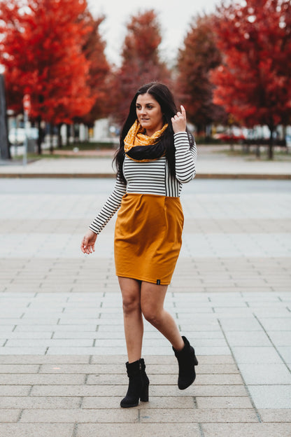 Foulard 5 en 1 Foulard jaune aux motifs de fougères Famille Nomade