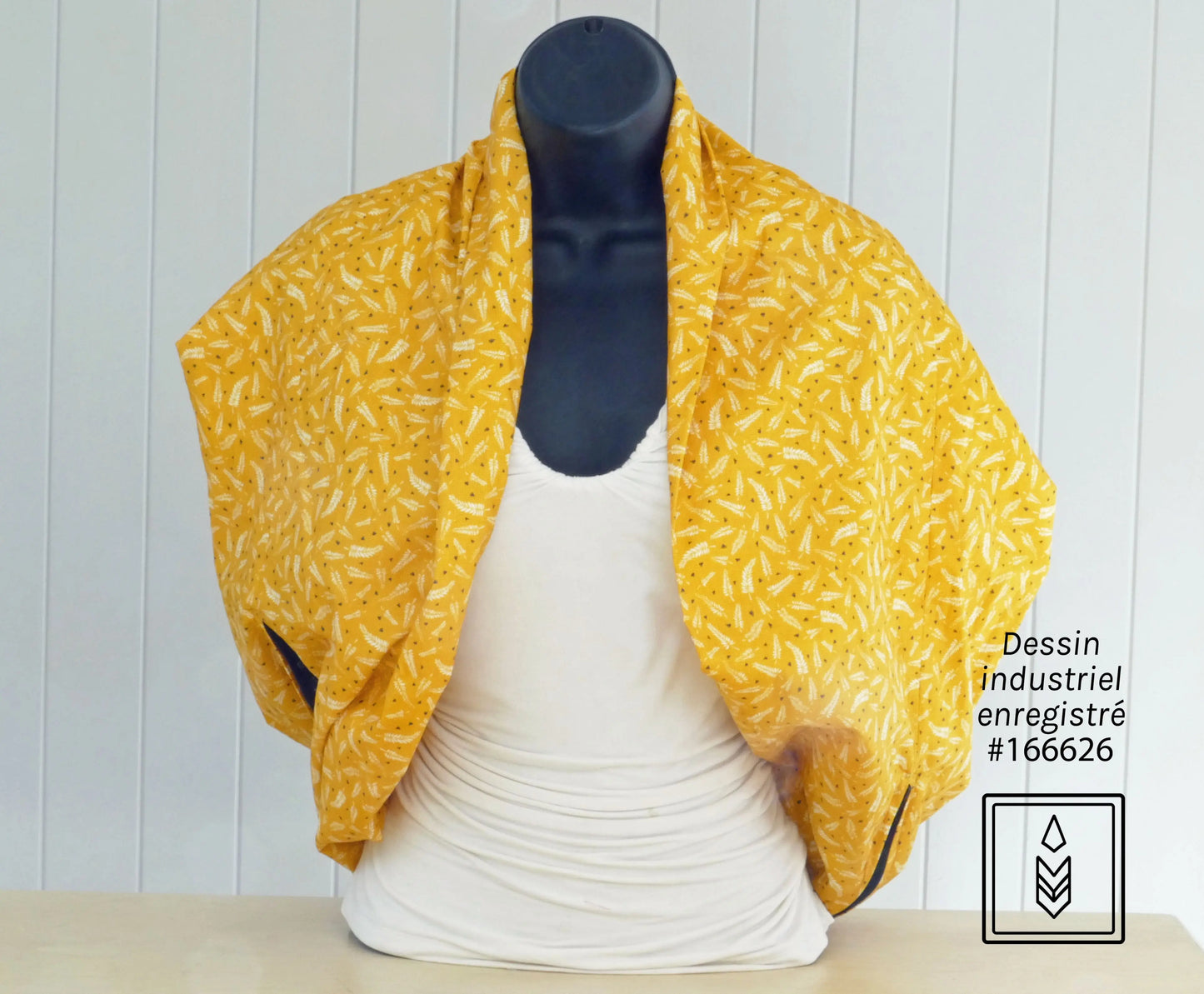 Foulard 5 en 1 Foulard jaune aux motifs de fougères Famille Nomade