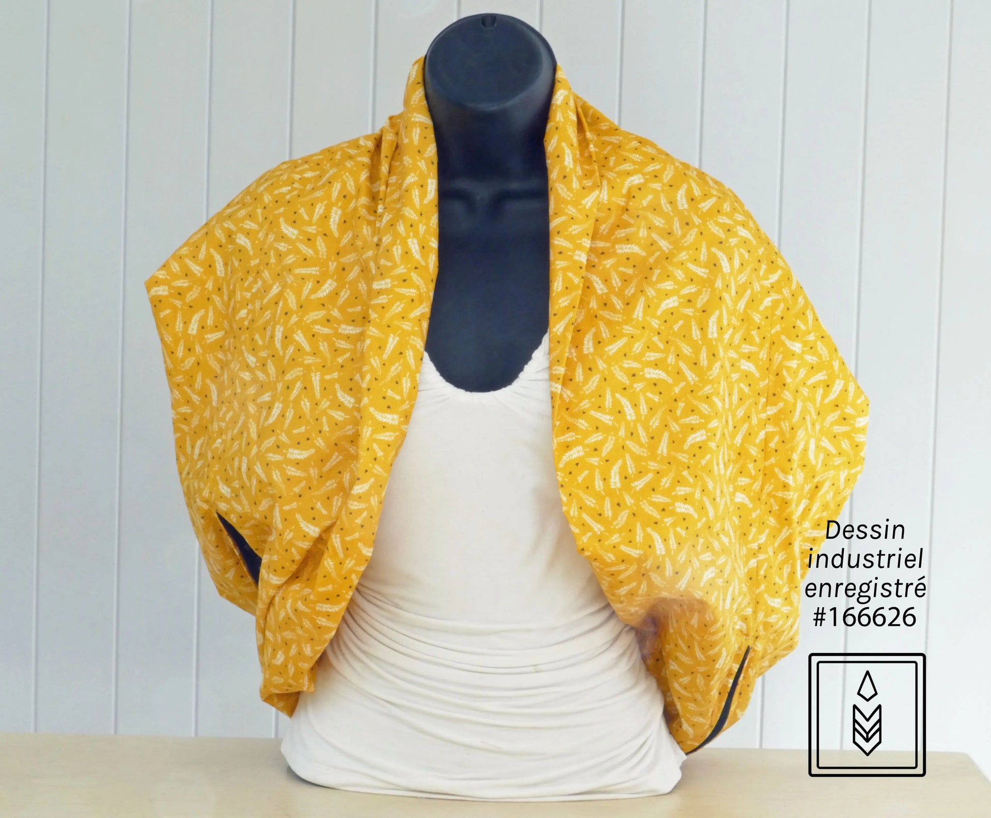 Foulard 5 en 1 Foulard jaune aux motifs de fougères Famille Nomade