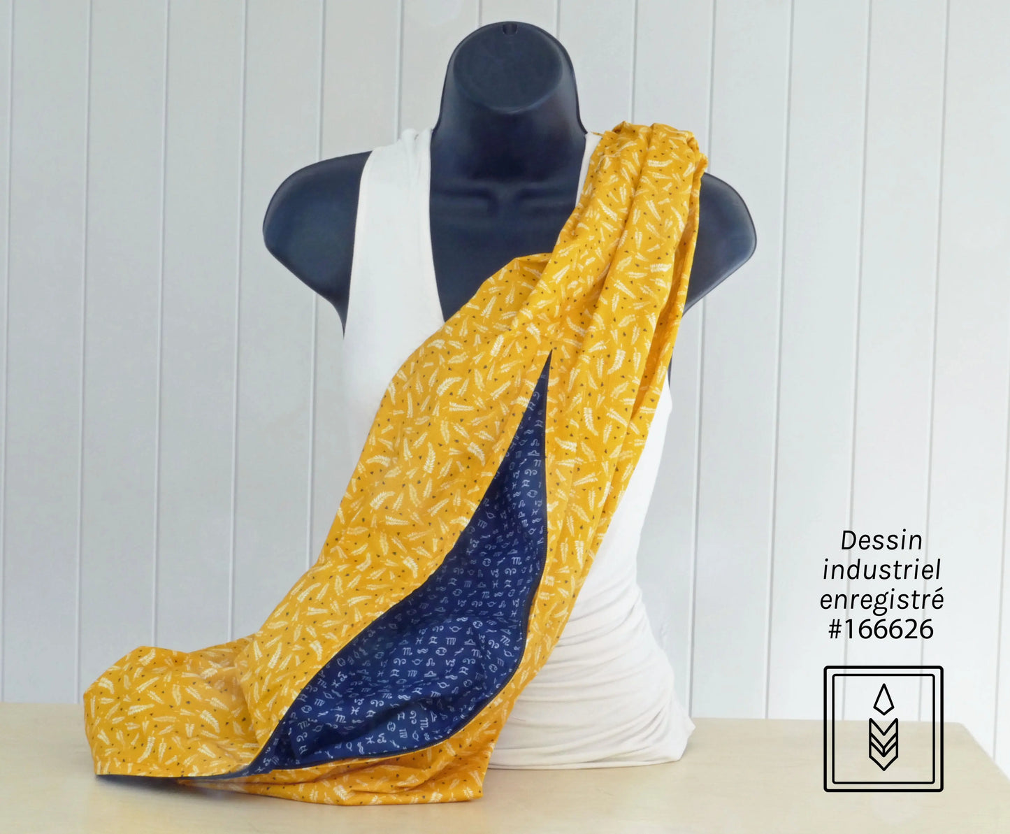 Foulard 5 en 1 Foulard jaune aux motifs de fougères Famille Nomade