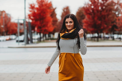 Foulard 5 en 1 Foulard jaune aux motifs de fougères Famille Nomade