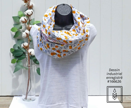Foulard 5 en 1 motifs d'oranges Famille Nomade