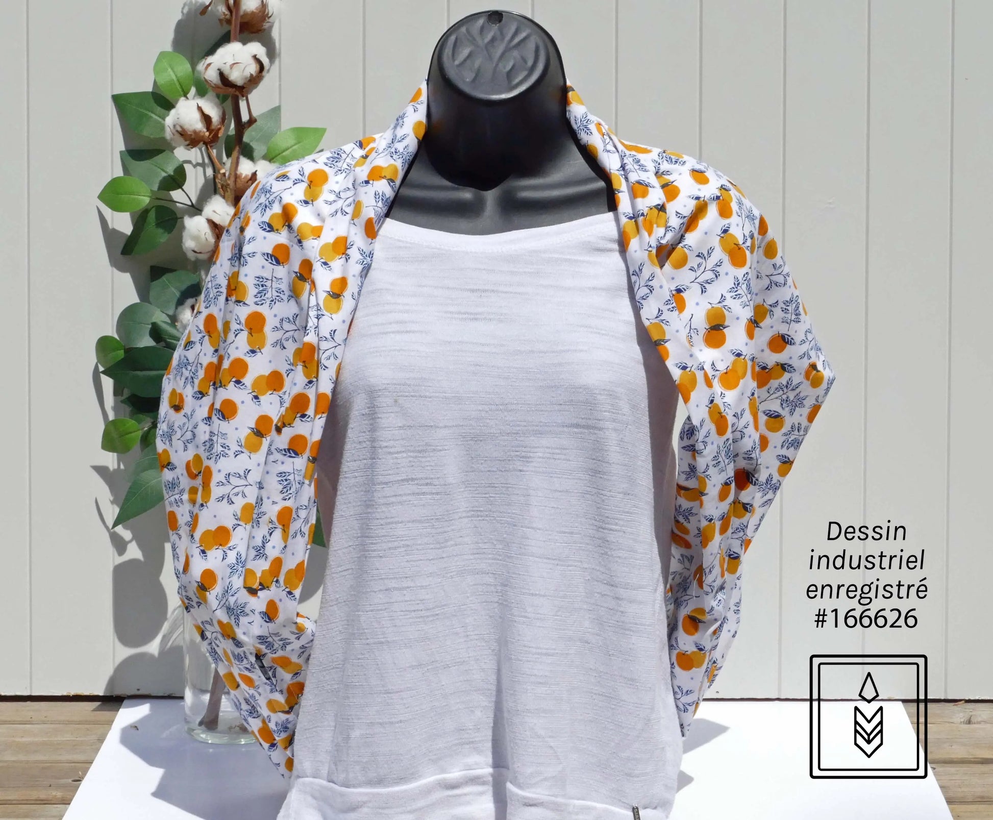 Foulard 5 en 1 motifs d'oranges Famille Nomade