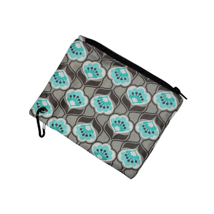 Pochette fleuri turquoise pour foulard 5 en 1 Famille Nomade